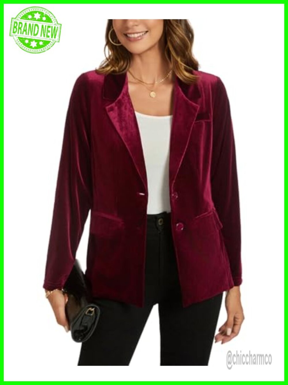 Velvet Blazer Suit Jacket Long Sleeve Notched Lapel Button Coat Work Office